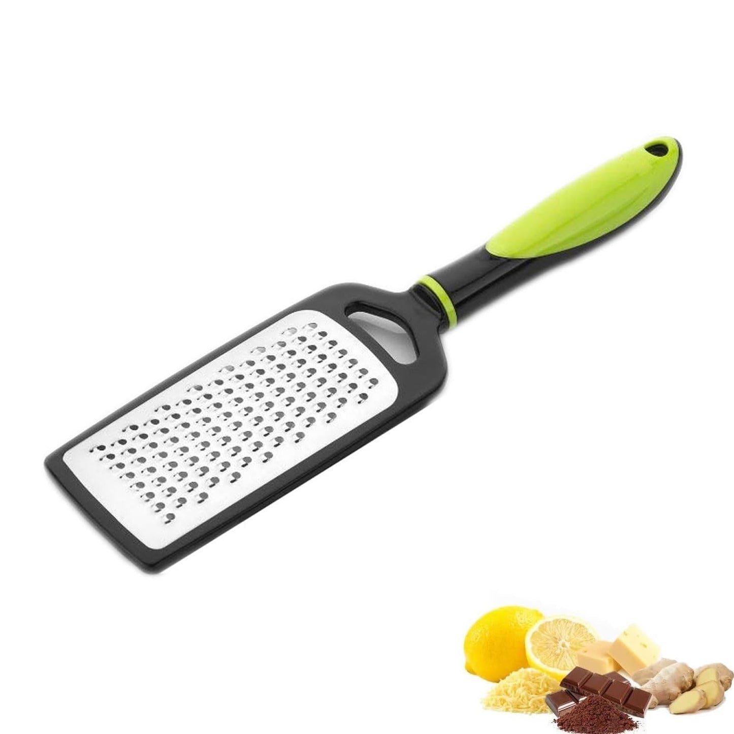 E-COSMOS Stainless Steel Cheese Grater & Lemon Zester for Kitchen- Cheese, Lemon, Ginger, Garlic, Chocolate, Vegetables & Fruits Shredder with Protective Cover, Adrak Grater, Dishwasher Safe