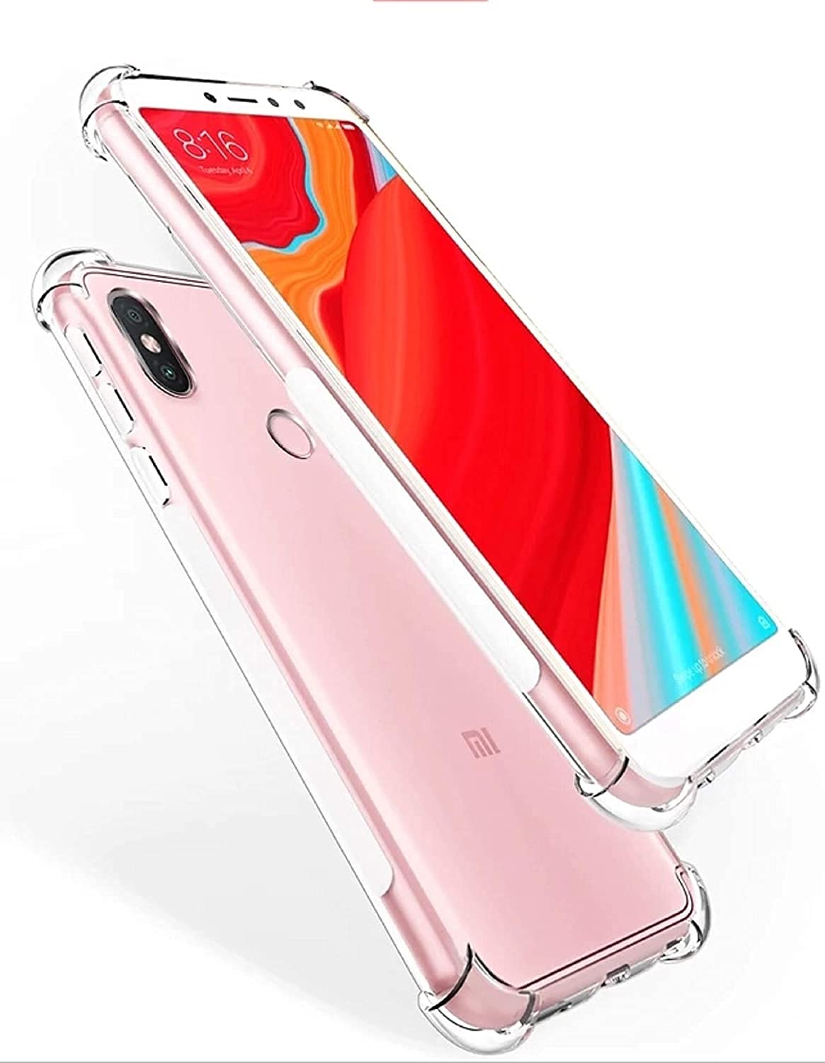 E-COSMOS for Redmi Y2 Case Cover Slim Crystal Clear Soft TPU Back Cover (Transparent)