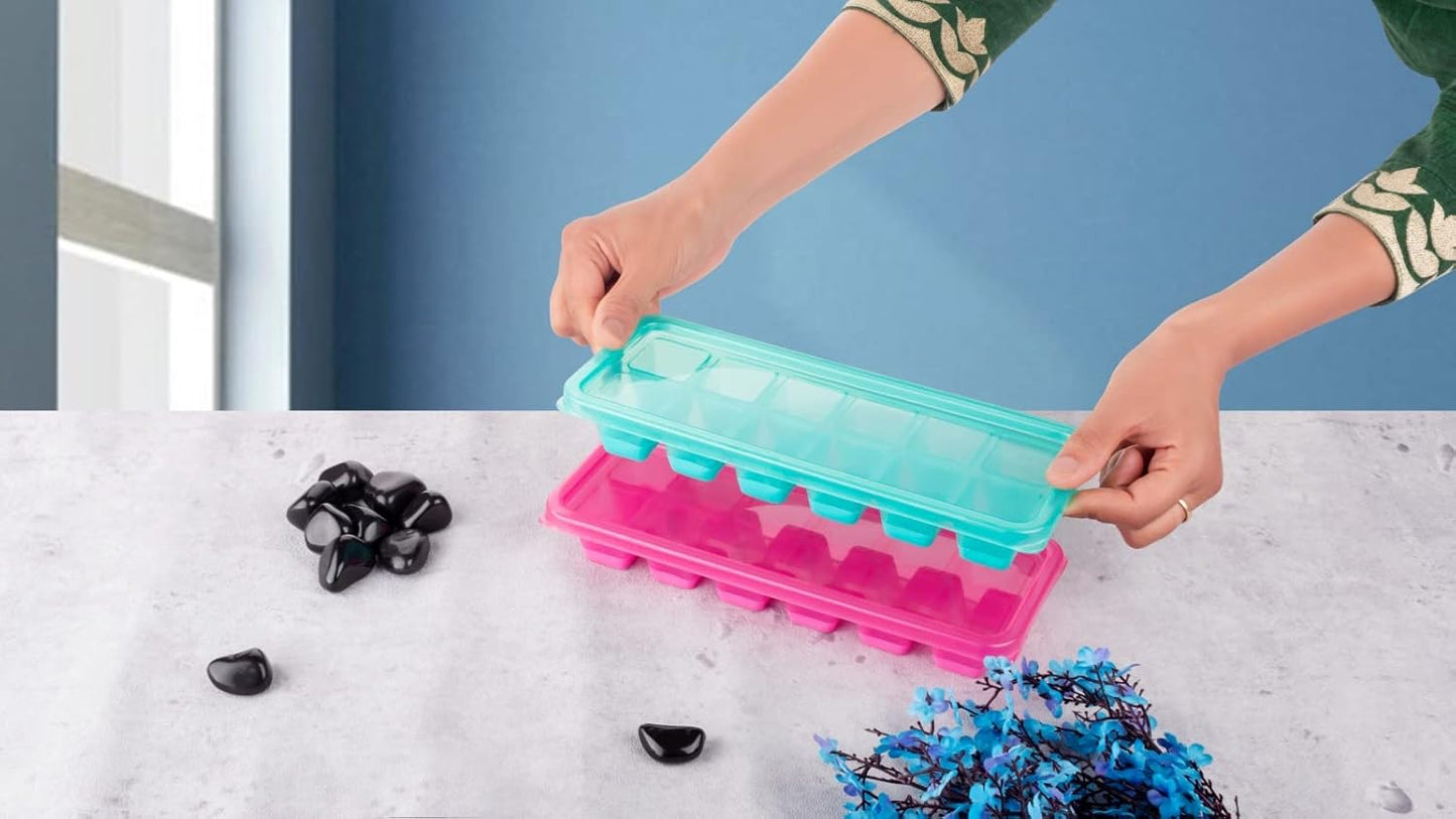 E-COSMOS Ice Cube Tray Silicone for Freezer Honeycomb 37 Cavity Ice Cube Mould Flexible Tray for Freezer, Chocolate Cake Maker, Ice Trays for Chilled Drinks, Reusable (Multi Color)