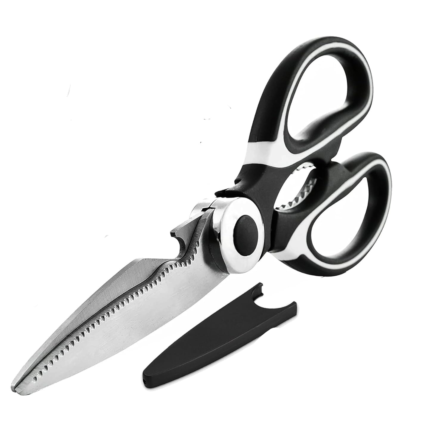 E-COSMOS Professional Kitchen Shears - Stainless Steel Heavy Duty Scissors for Cutting Meat, Fish, Pizza & More and Kitchen Accessories Items Tools (Multicolor)