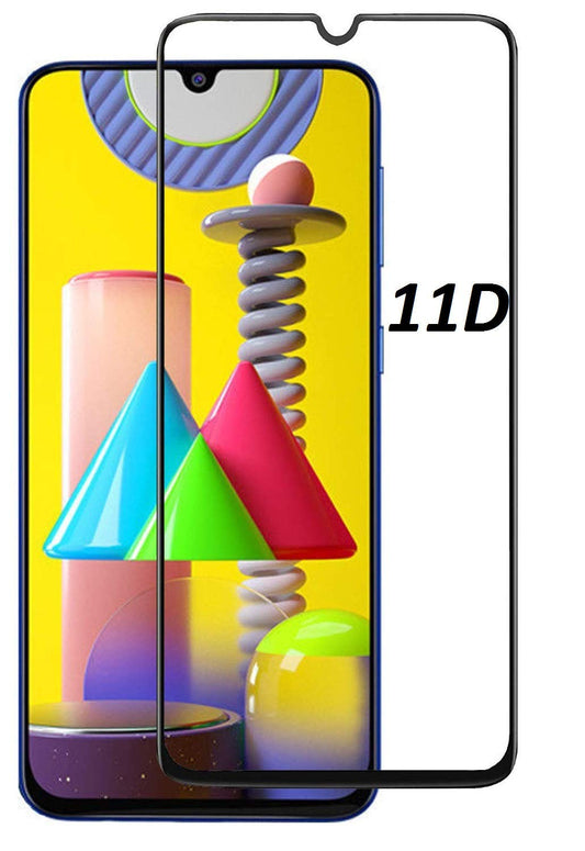 E-COSMOS 9D Full Glue Edge-to-Edge Coverage Screen Protector Tempered Glass for Samsung Galaxy M21 (Black Edition)