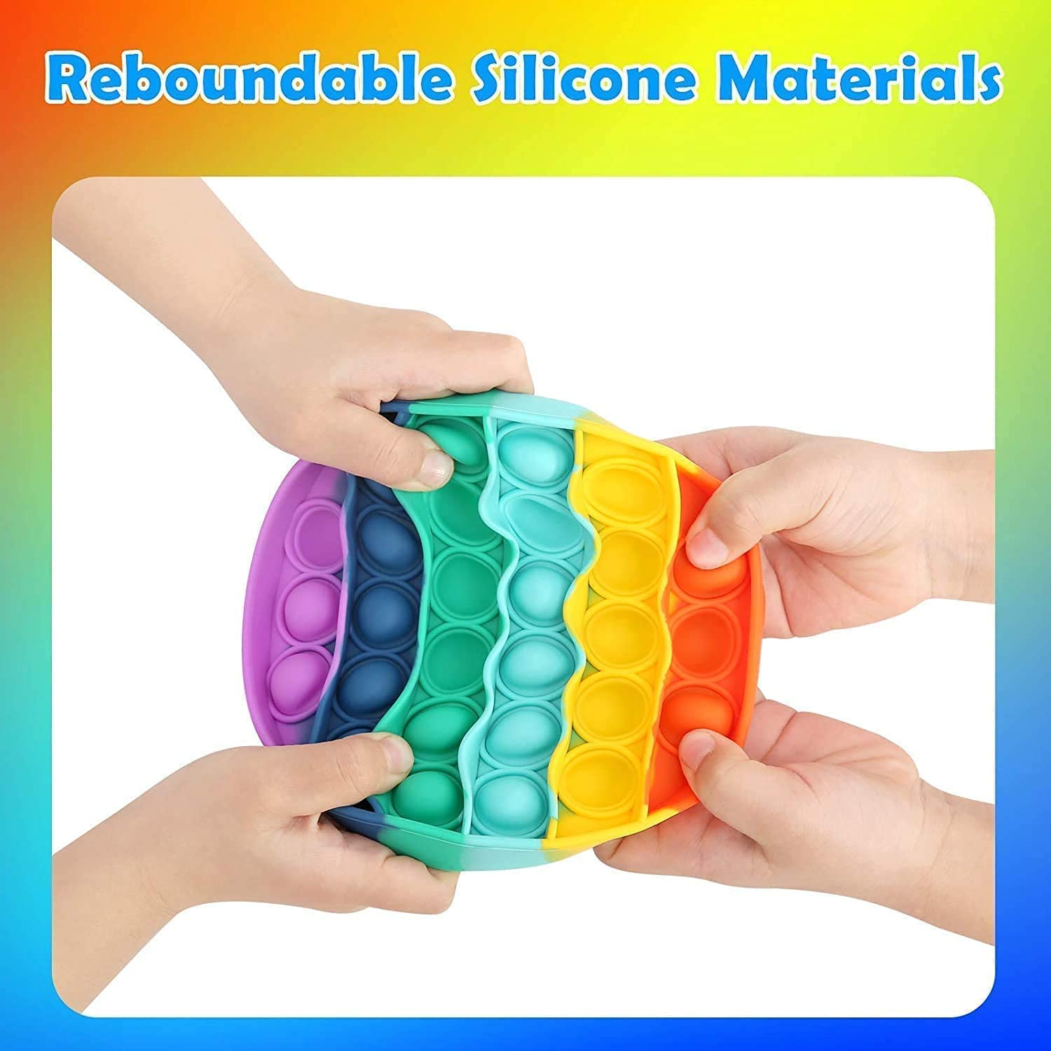 E-COSMOS Pop It Fidget Toys,Push Pop Bubble Fidget Sensory Toy,Autism Special Needs Silicone Stress Relief Toy, Fidget Toy Sensory Toy Novelty Gifts for Kids Adults (Pack of 2)