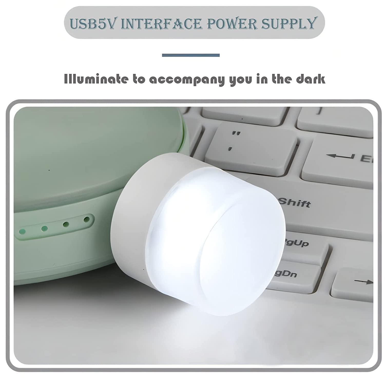 E-COSMOS Plug in Led Night Light Mini USB Led Light Flexible USB Led Ambient Light Mini USB Led Light, Led Portable Car Bulb, Indoor, Outdoor, Reading, Kitchen,Sleep (4 Pcs) - Plastic, White