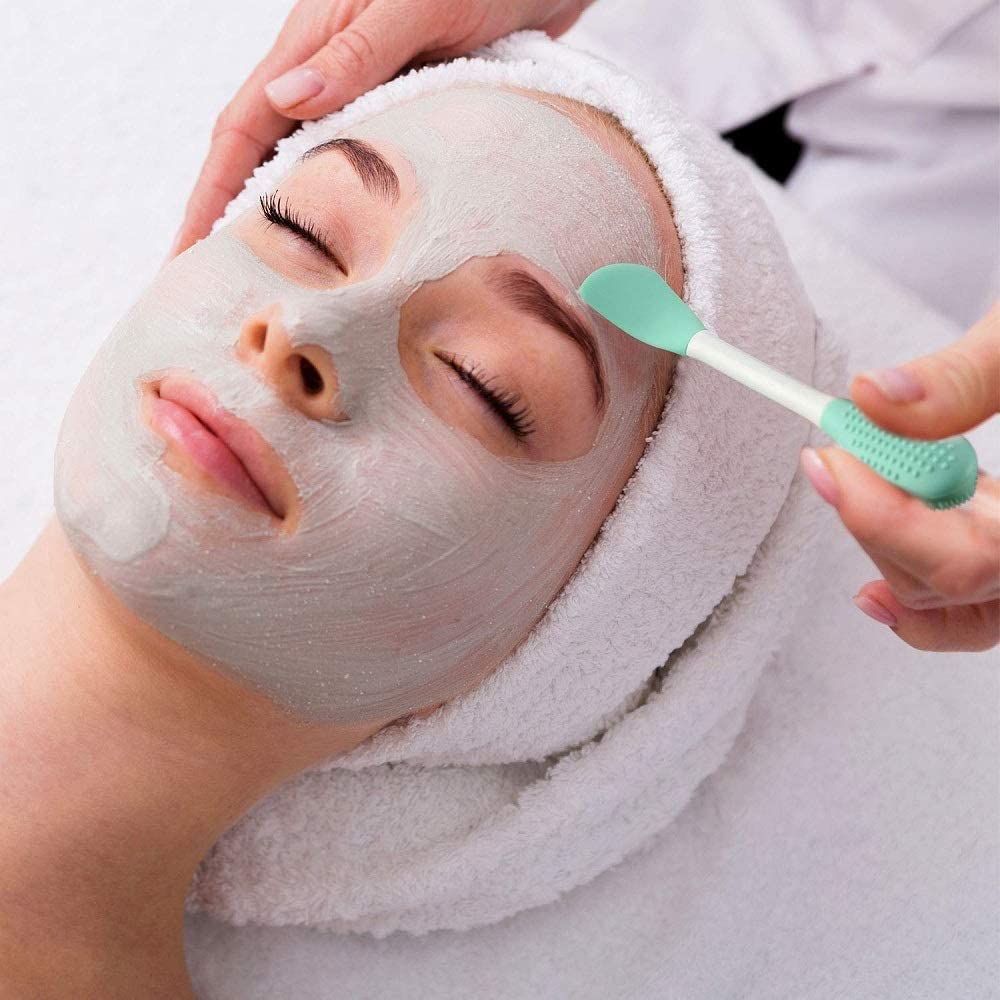 E-COSMOS Silicone Face Scrubber Multipurpose, 2 in 1 Facial Cleansing Brush, Handheld Face Wash Brush for Pore Cleansing, Gentle Exfoliating, Removing Blackhead Brush [POF 2] MULTI COLOR