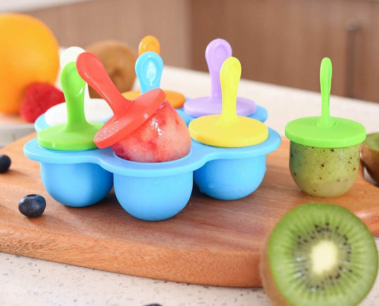 E-COSMOS Reusable Silicone Popsicle Mould Set - Fun Kulfi Maker for Kids & Adults | Easy Release & Bright Blue Color (1 Piece)