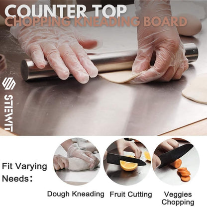Stewit® Large Stainless Steel Cutting Board for Kitchen,Chopping Board for Meat, Vegetables & Fruit, Extra Large Heavy Duty Countertop Surface, Easy to Clean & Durable