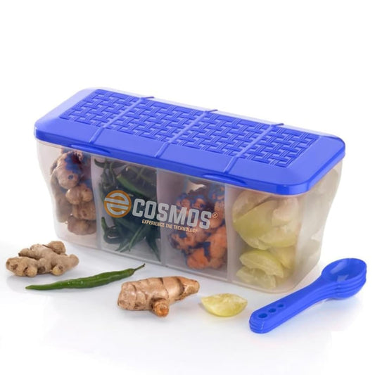 E-COSMOS Fridge Storage Boxes Freezer Storage Containers, Container for Kitchen Storage Set, Storage in Kitchen, Vegetable Storage, Draining Crisper Refrigerator Food Box