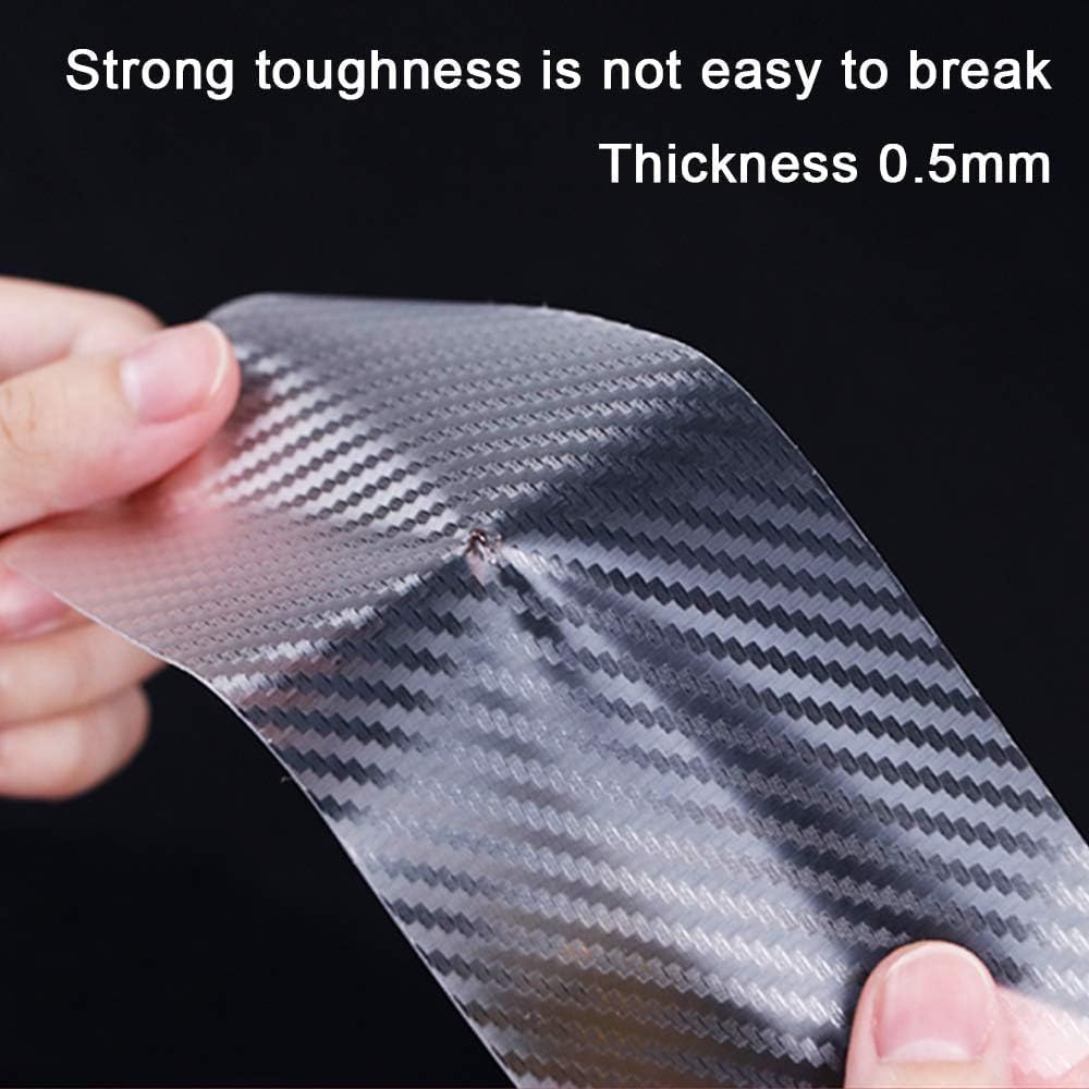 E-COSMOS High Gloss Anti Scratch Black Carbon Fiber Paint Protection Film Tape PPF for Car Protection and Decoration - 2 Inches x 5 Meters (White)