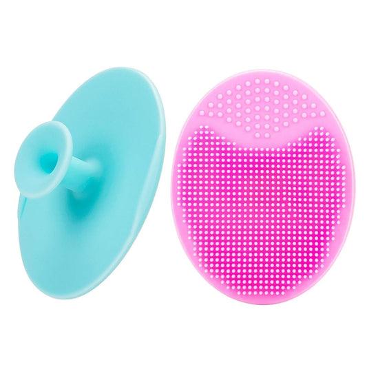 E-COSMOS 2 Pack Manual Facial Cleansing Brushes, Face Scrubber, Soft Silicone, Face Exfoliator Blackhead Acne Pore Pad Cradle Cap Face Wash Brush for Deep Cleaning Skin Care (Multicolor)