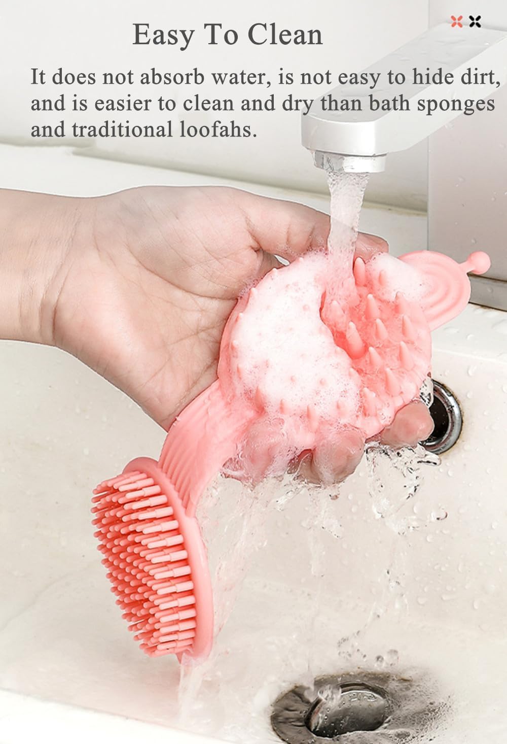 E-COSMOS 2 in 1 Body scrubber with Scalp Massager Shampoo Brush Shower Hair Comb Durable Smooth Hair Brush for Hair Growth Skin Friendly Soft Odorless Head for Men Women Kids (MULTICOLOR/PACK OF-1)