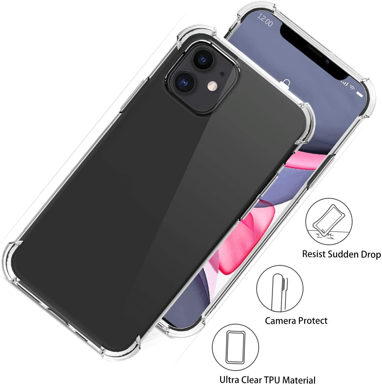 E-COSMOS Back Cover for iPhone 11 (Silicone_Transparent)