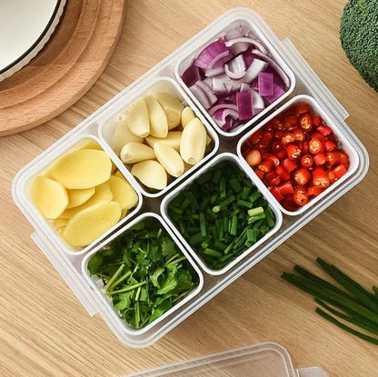 E-COSMOS Fridge Storage Boxes Freezer Storage Containers, Container for Kitchen Storage Set, Storage in Kitchen, Vegetable Storage, Draining Crisper Refrigerator Food Box