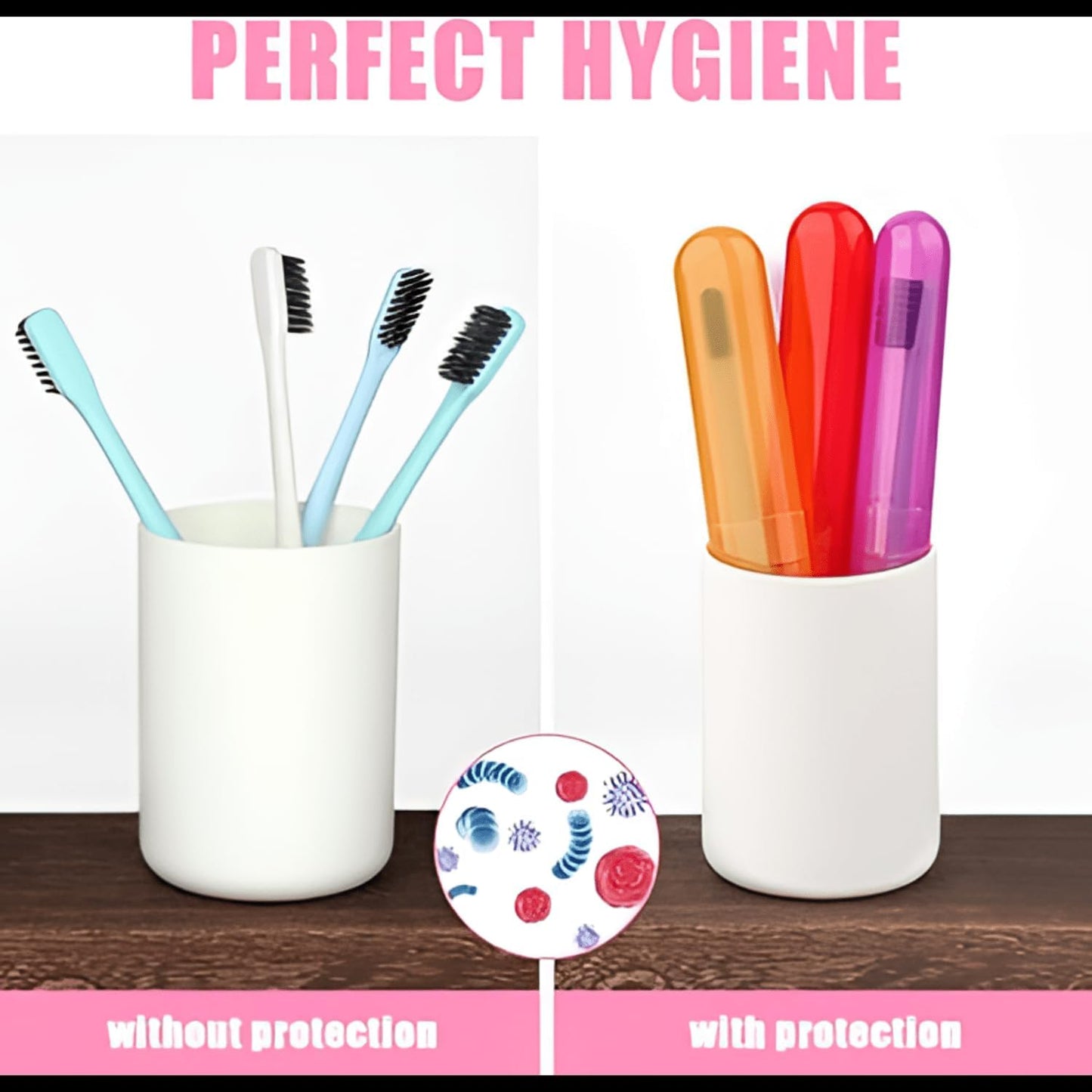 E-Cosmos Toothbrush Container/Caps/Cover/Case/Holder (Pack of 4)