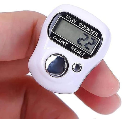 E-COSMOSMini Hand Tally Counter - Digital Finger Ring Count Tool for Mantra Jap, Cricket Umpire & More (Color Varies)