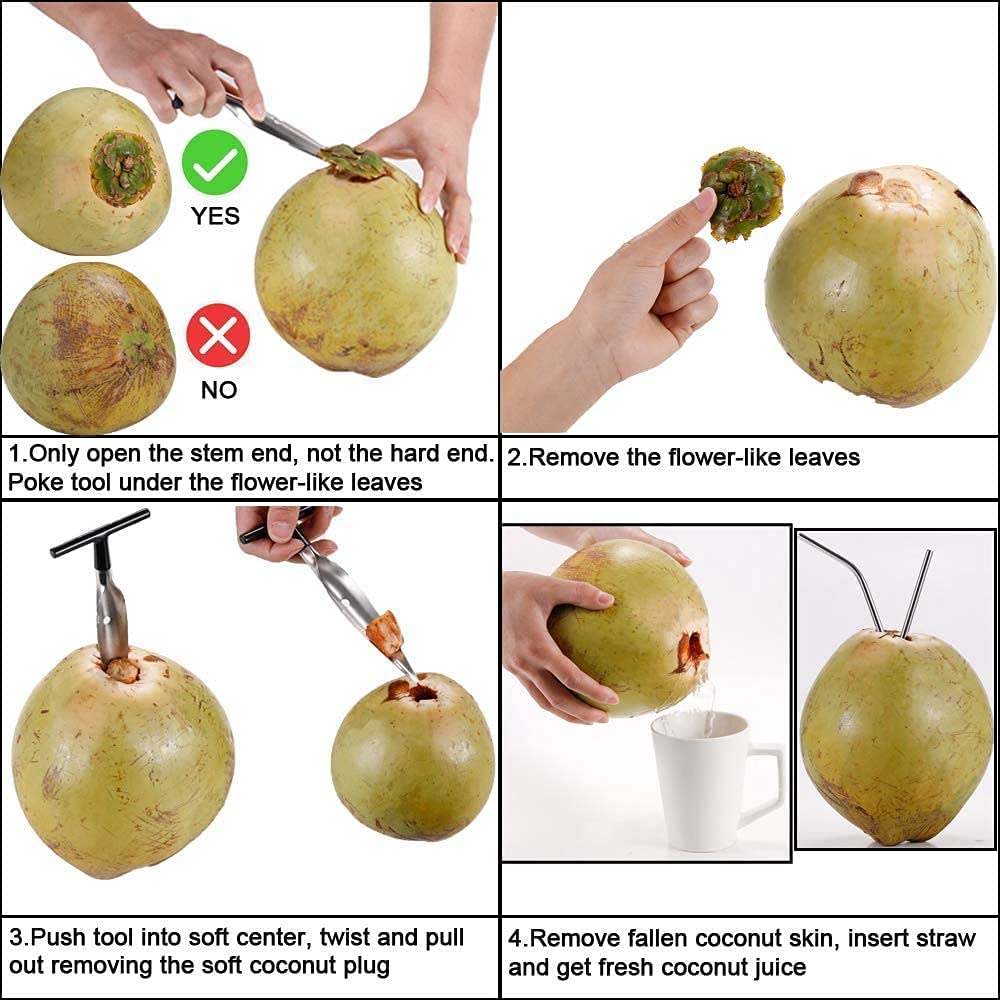 E-Cosmos Stainless Steel Coconut Opener Tool, Coconut Driller, Coconut Opener Machine, Coconut Opener Knife, Coconut Water Opener- (Pack- 1)