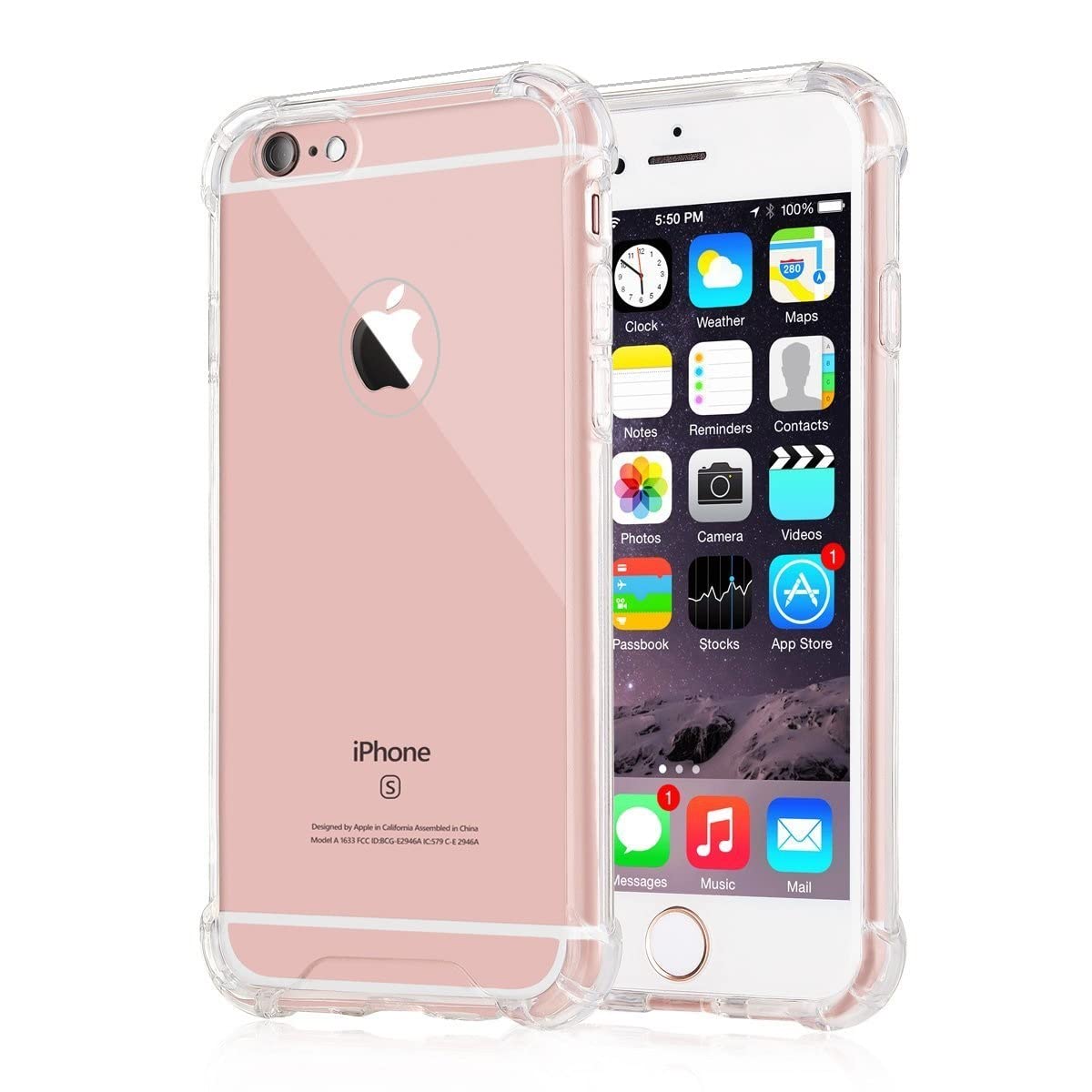 E-COSMOS Back Cover for Apple iPhone 6 (TPU+Plastic_Transparent)