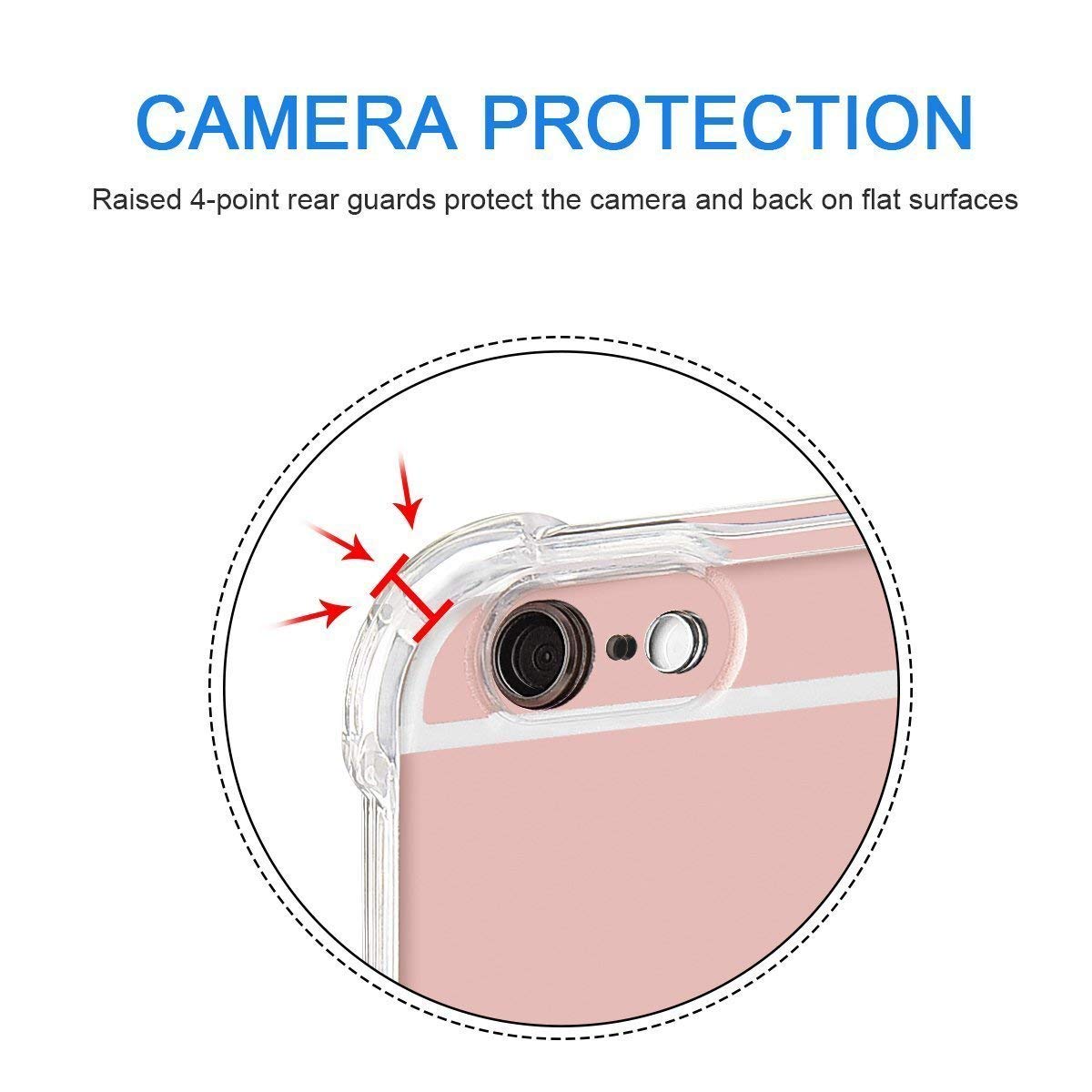 E-COSMOS Back Cover for Apple iPhone 6 (TPU+Plastic_Transparent)