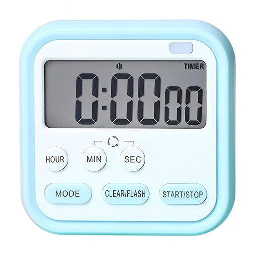 E-COSMOS Digital Kitchen Timer & Stopwatch, Countdown Large Digits, Loud Alarm, Magnetic Stand, Round, (Multi Colour)
