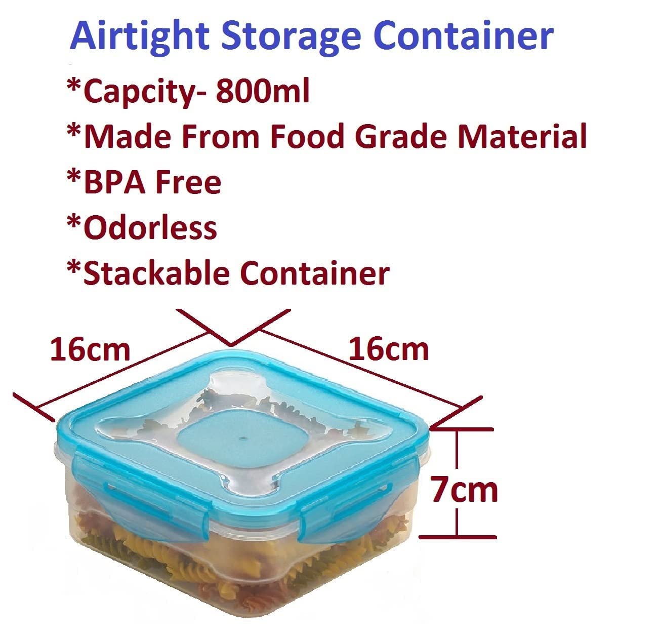 E-COSMOS Fridge Storage Boxes Pack Of 6 With Removable Drain Plate And Airtight Lid (1500ml)