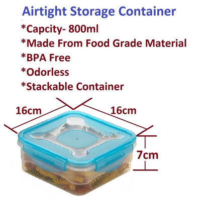 E-COSMOS Fridge Storage Boxes Pack Of 6 With Removable Drain Plate And Airtight Lid (1500ml)