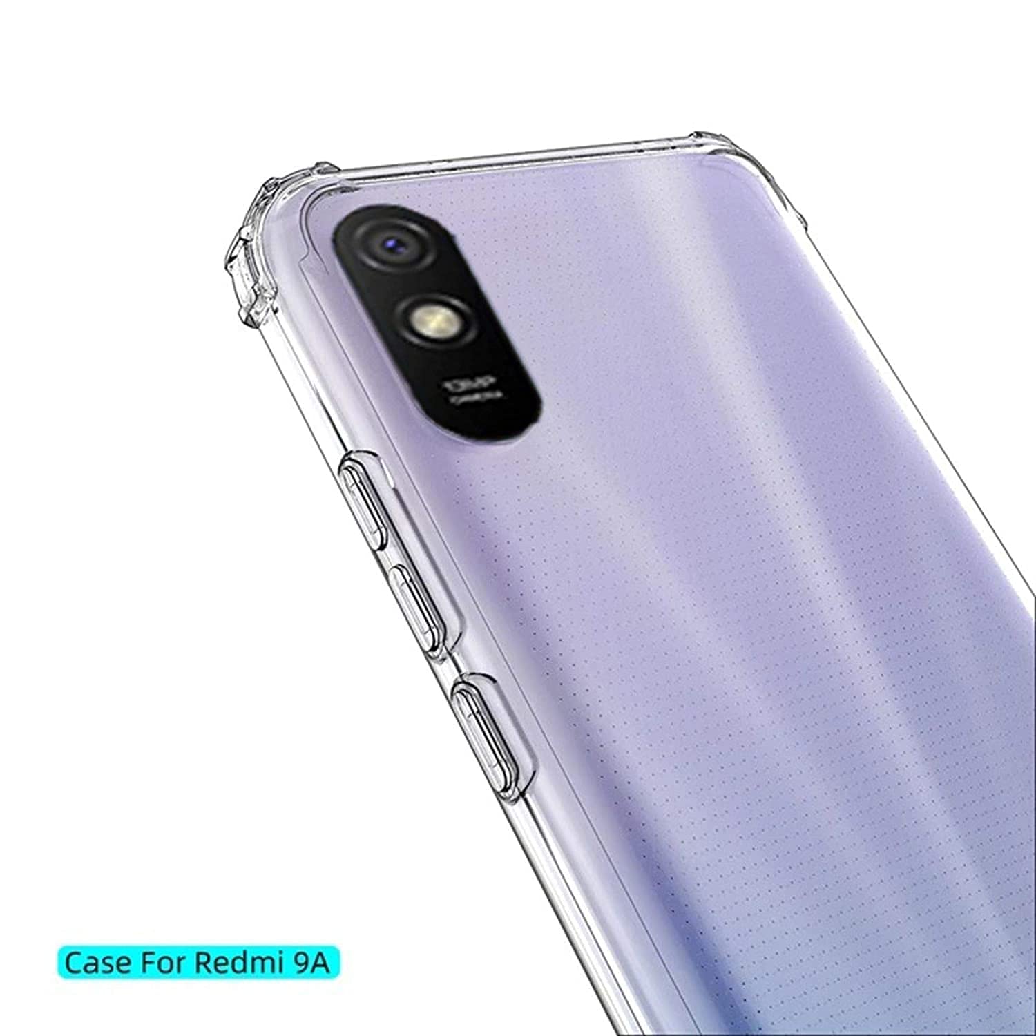 E-COSMOS for Redmi 9A Case Cover Slim Crystal Clear Soft TPU Back Cover (Transparent)