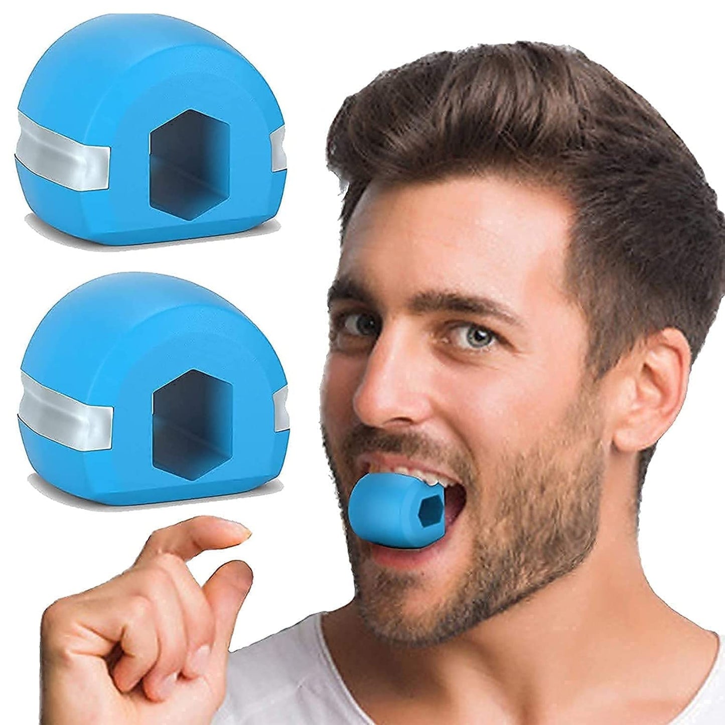 E-COSMOS Pack Of 2 Jawline Exerciser Jaw Face Tool Double Chin Reducer for Women Face Fat Reducer Jaw Exerciser for Men Jawline Shaper Slim and Tone Your Face