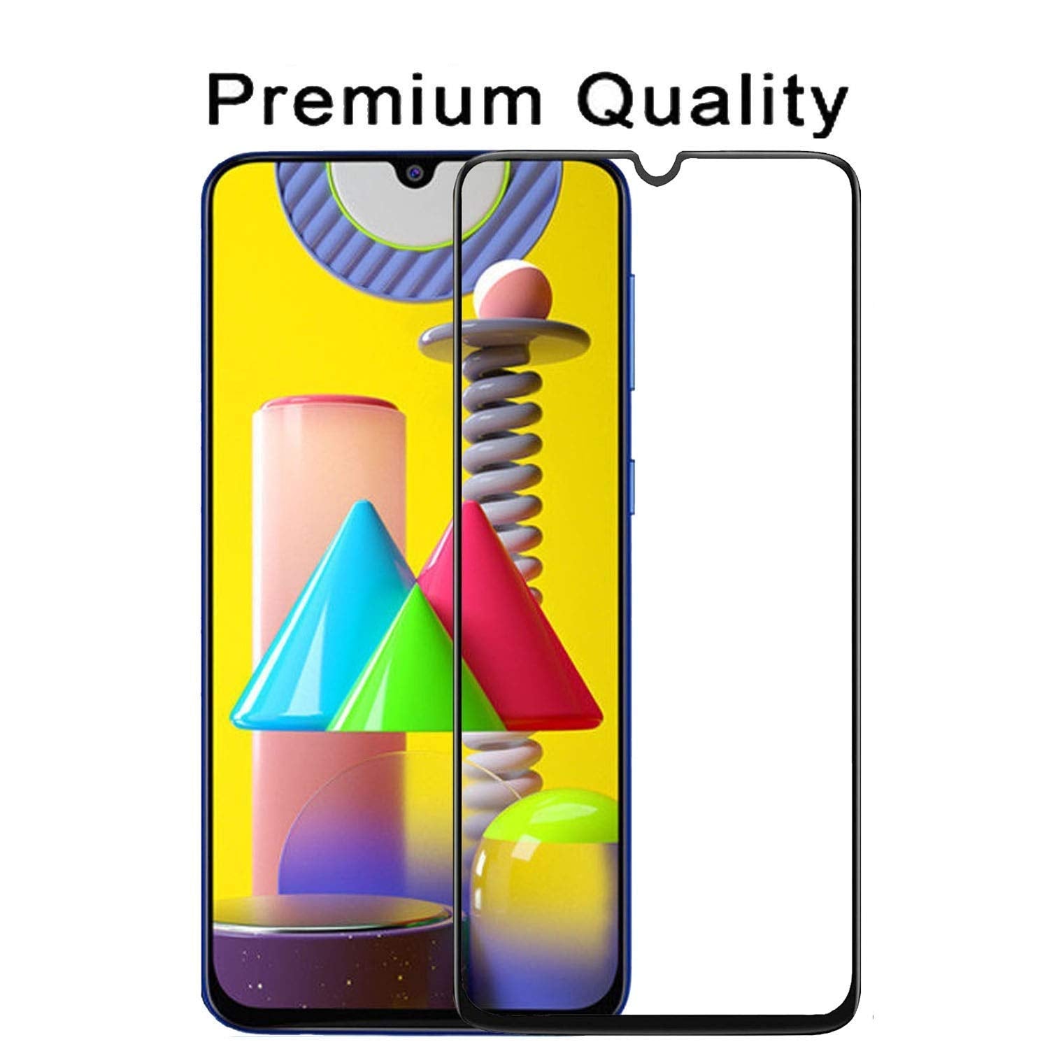 E-COSMOS 9D Full Glue Edge-to-Edge Coverage Screen Protector Tempered Glass for Samsung Galaxy M21 (Black Edition)