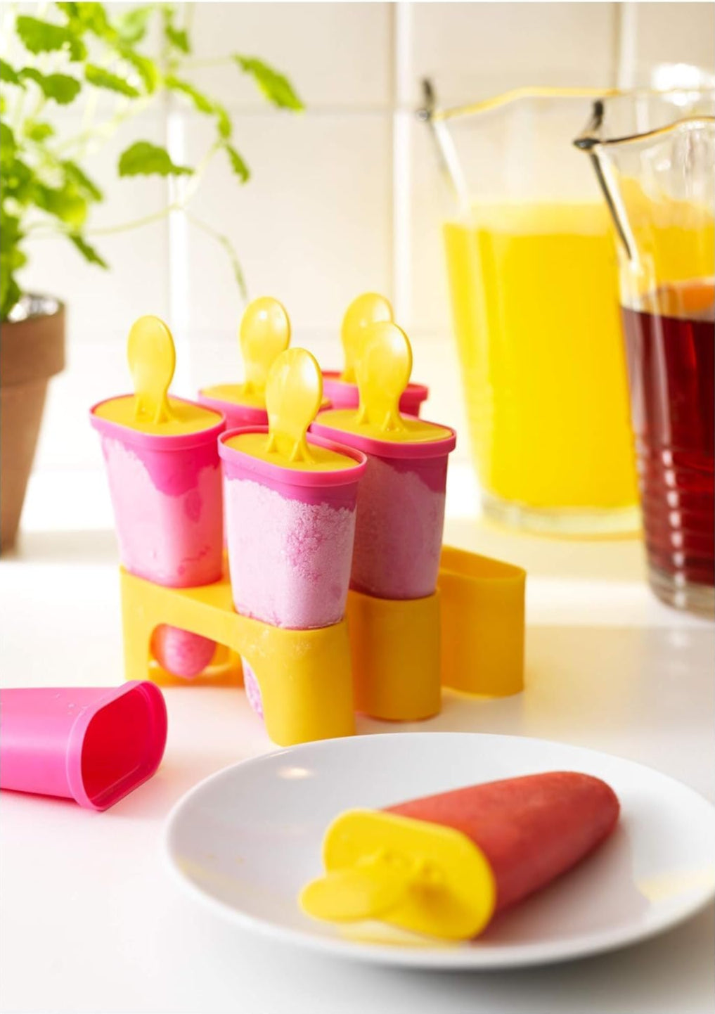 E-COSMOS Set of 6 Plastic 100% Food Grade Homemade Reusable for Home, Kitchen, Ice Lolly Mould,Popsicle Frozen Ice Cream, Ice Pop Makers, Kulfi Candy Mould Tray for Children & Adults - Multicolor