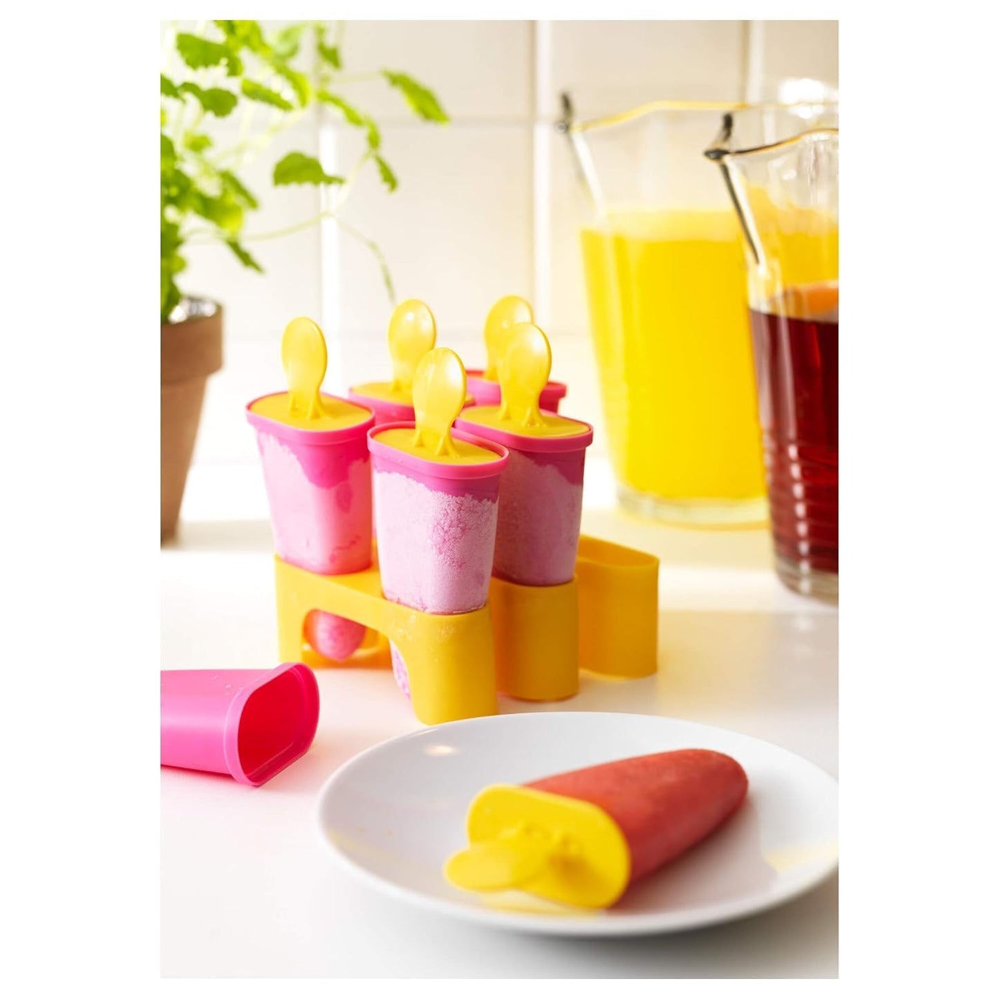 E-COSMOS Set of 6 Plastic 100% Food Grade Homemade Reusable for Home, Kitchen, Ice Lolly Mould,Popsicle Frozen Ice Cream, Ice Pop Makers, Kulfi Candy Mould Tray for Children & Adults - Multicolor
