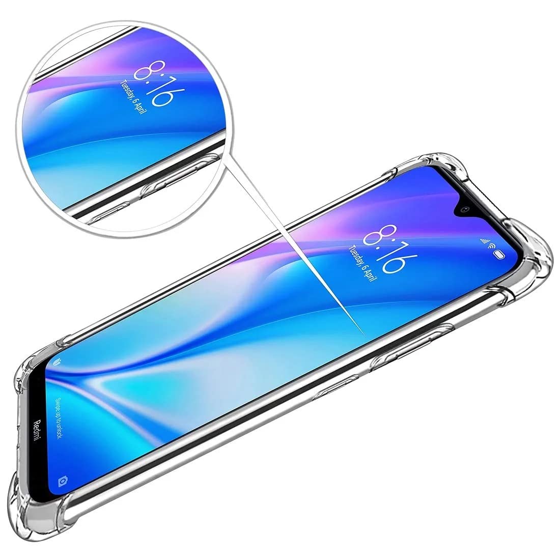 E-COSMOS for Redmi 8A Dual Case Cover Slim Crystal Clear Soft TPU Back Cover (Transparent)