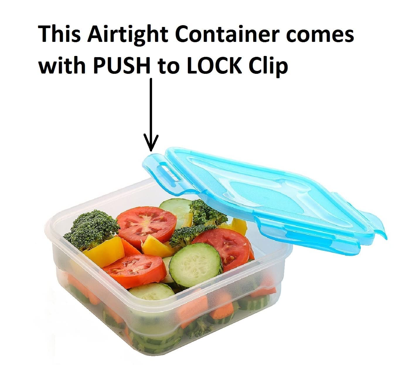 E-COSMOS Fridge Storage Boxes Pack Of 6 With Removable Drain Plate And Airtight Lid (1500ml)