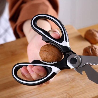 E-COSMOS Professional Kitchen Shears - Stainless Steel Heavy Duty Scissors for Cutting Meat, Fish, Pizza & More and Kitchen Accessories Items Tools (Multicolor)