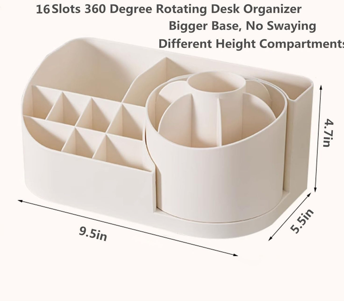 E-COSMOS 360 Degree Rotating Desk Makeup Brush Organizers and Desk Desktop Storage