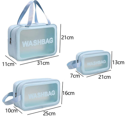 E-COSMOS Clear Makeup Pouch Set, Cosmetic Organizer Bag for Women and Girls, Waterproof Storage Kit (Set of 3)