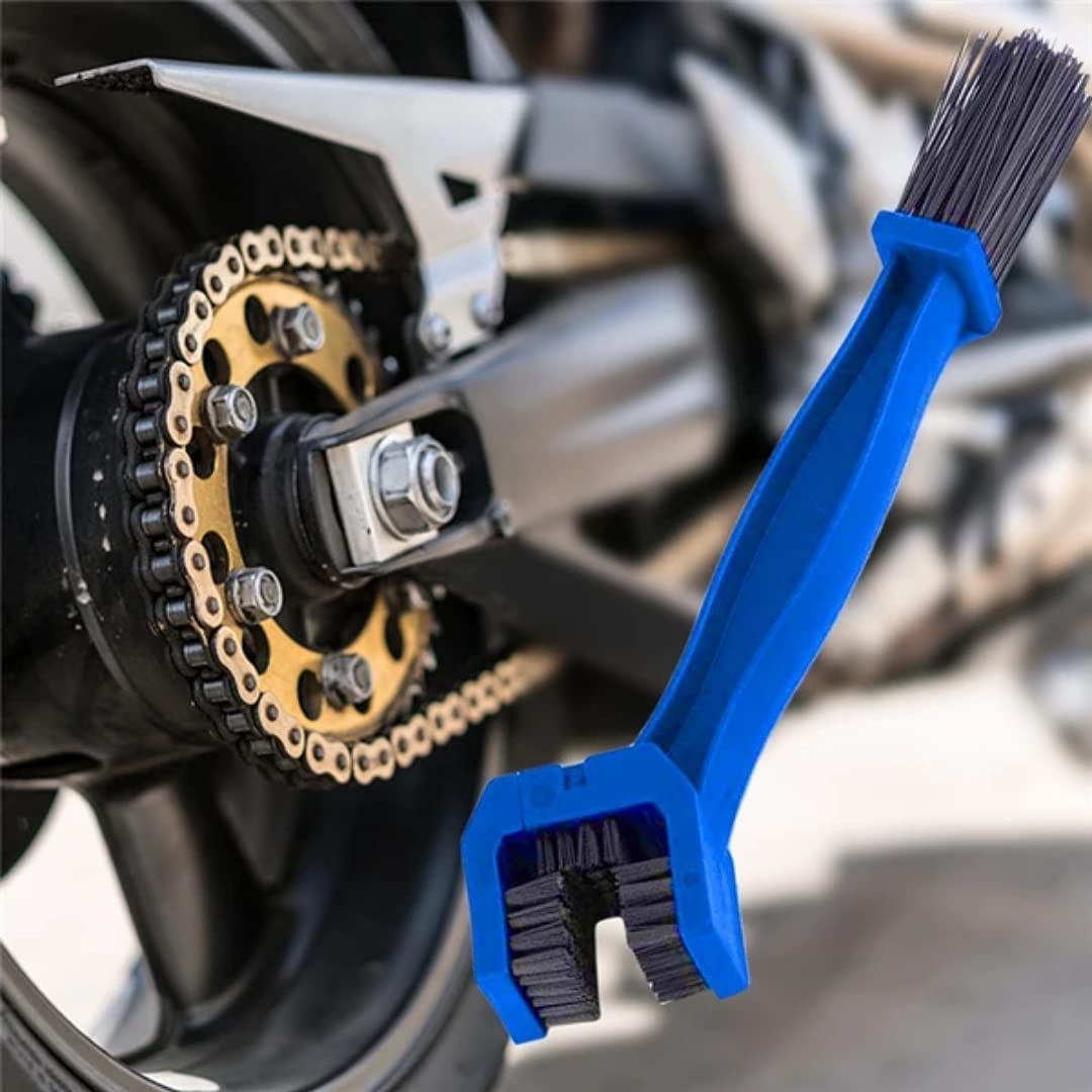 E-COSMOS Universal Motorcycle/Cycle Chain Cleaner Brush for Bikes (Blue)