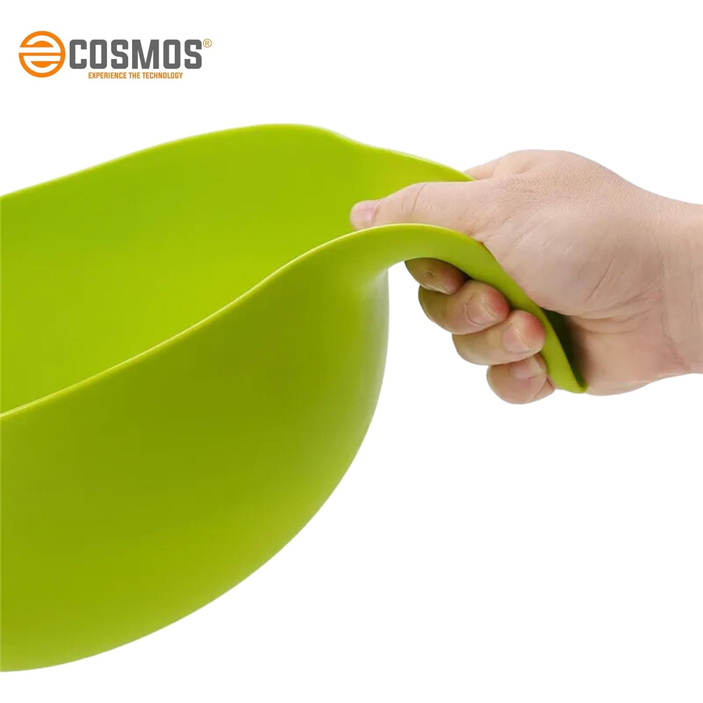 E-COSMOS Water Strainer Multi-Use Strainer/Washer Bowl for Rice Vegetable & Fruits (Rice Bowl) (Pack of 1, Green)
