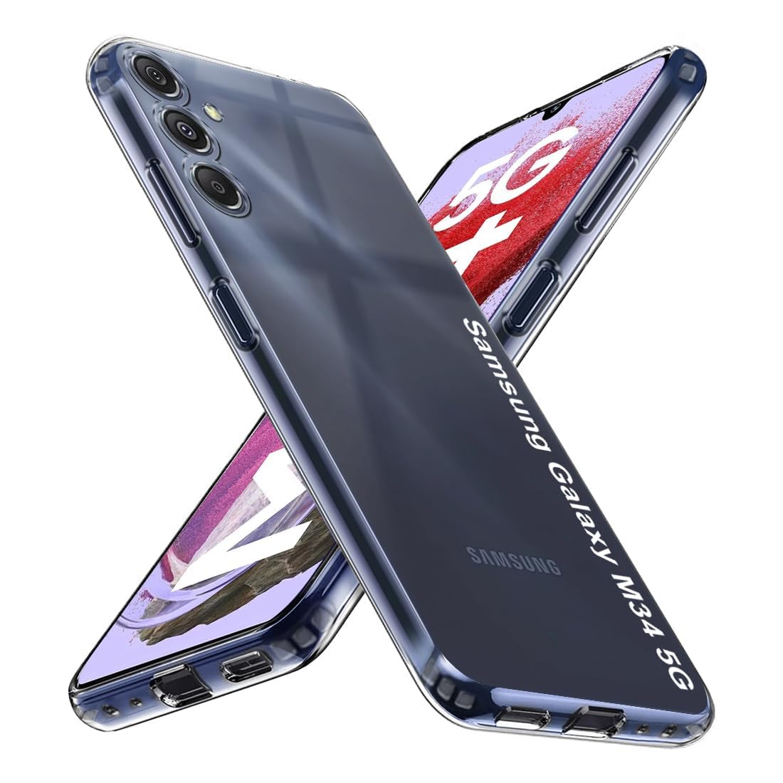 E-COSMOS for Samsung Galaxy M34 5G Case Cover Slim Crystal Clear Soft TPU Back Cover (Transparent)