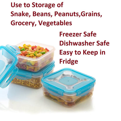 E-COSMOS Fridge Storage Boxes Pack Of 6 With Removable Drain Plate And Airtight Lid (1500ml)