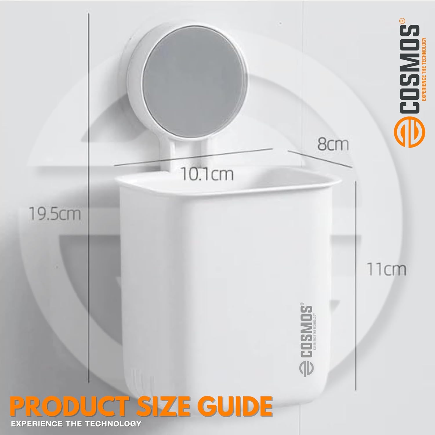 E-COSMOS Wall Mounted Self Adhesive Plastic Toothbrush Holder for Toothbrushes, Toothpaste, Shaver, Razor & Make Up Brush (POF2).