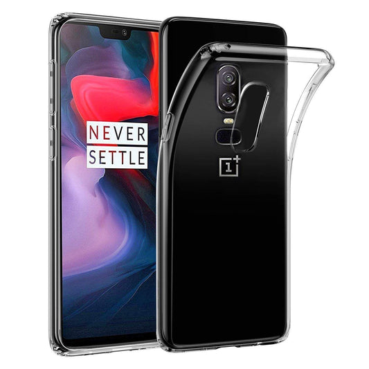 E-COSMOS for One Plus 6 Case Cover Slim Crystal Clear Soft TPU Back Cover (Transparent)
