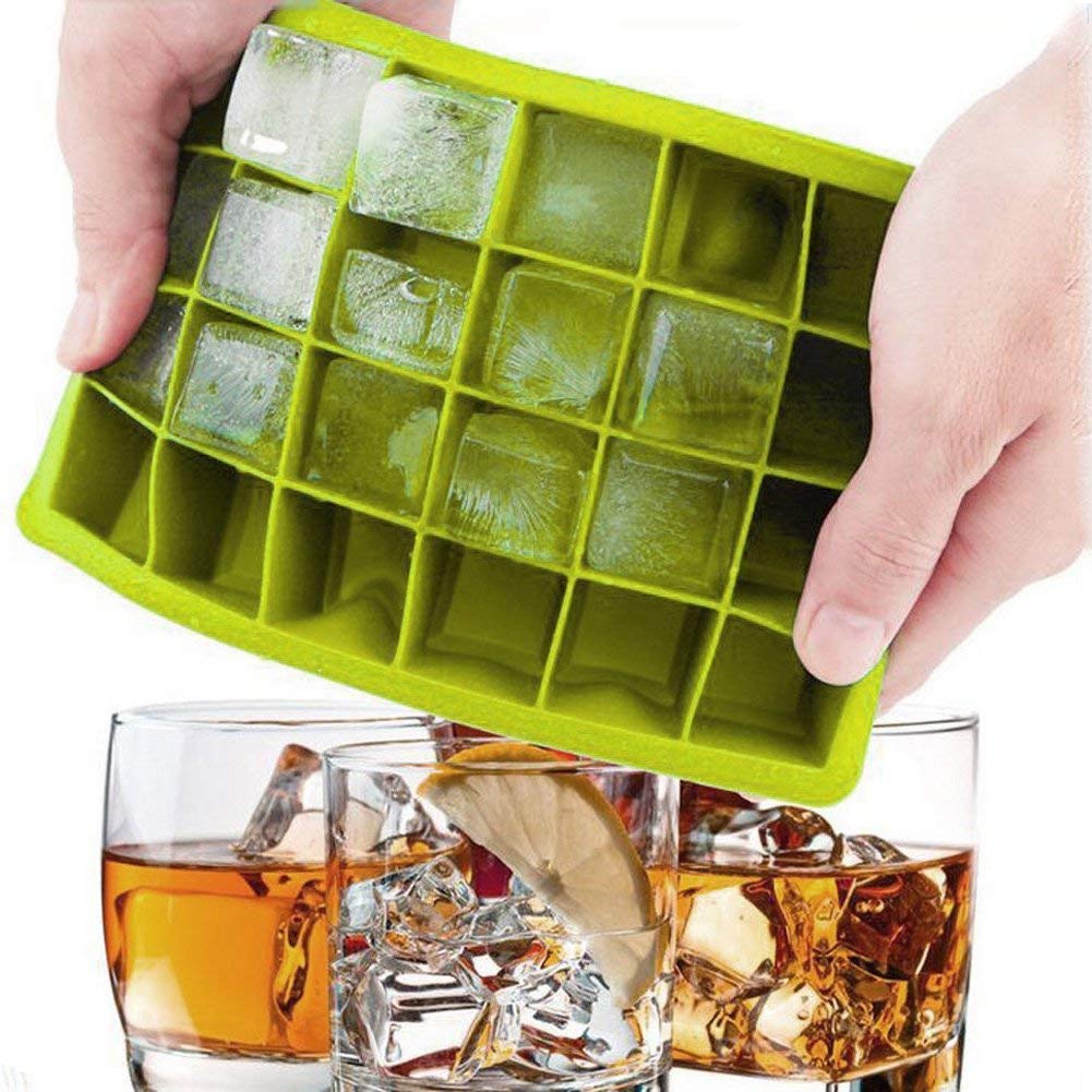 E-COSMOS Silicone Ice Cube Trays 1 Pack - 24 Cavity Per Ice Tray [Multicolor]