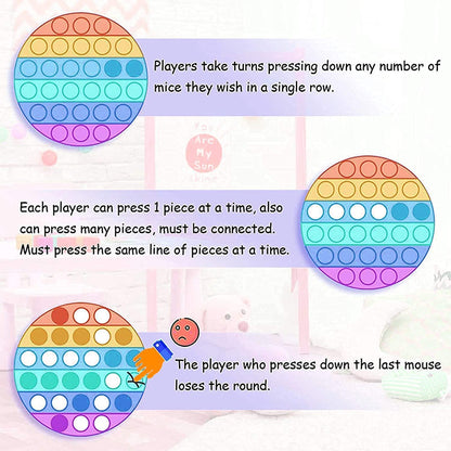 E-COSMOS Pop It Fidget Toys,Push Pop Bubble Fidget Sensory Toy,Autism Special Needs Silicone Stress Relief Toy, Fidget Toy Sensory Toy Novelty Gifts for Kids Adults (Pack of 2)