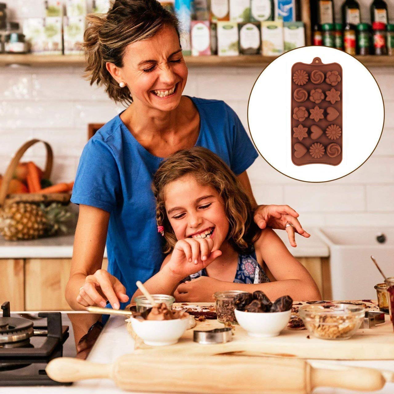 E-COSMOS Chocolate Silicon Mould, Random Design Chocolate Mould for Baking Making Chocolates