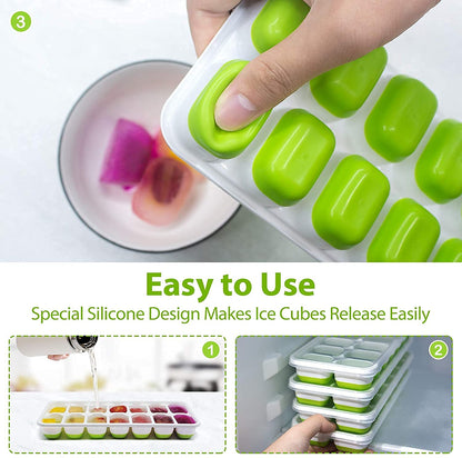 E-COSMOS Ice Cube Tray Silicone for Freezer Honeycomb 37 Cavity Ice Cube Mould Flexible Tray for Freezer, Chocolate Cake Maker, Ice Trays for Chilled Drinks, Reusable (Multi Color)