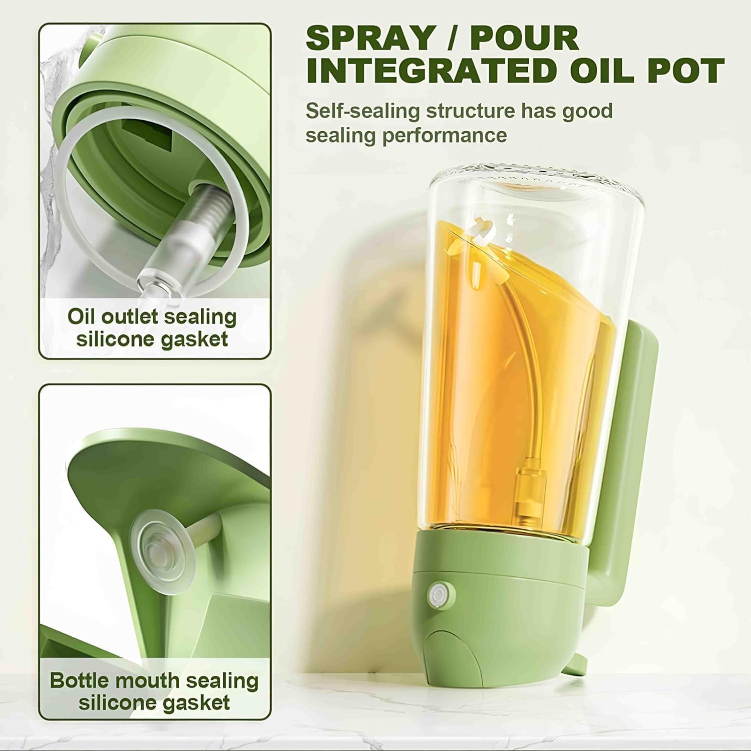 E-COSMOS Olive Oil Dispenser Bottle for Kitchen - 2 in 1 Oil Dispenser and Oil Sprayer for Cooking, Air Fryer, Salad, 500ml Olive Oil Sprayer (Multicolor)