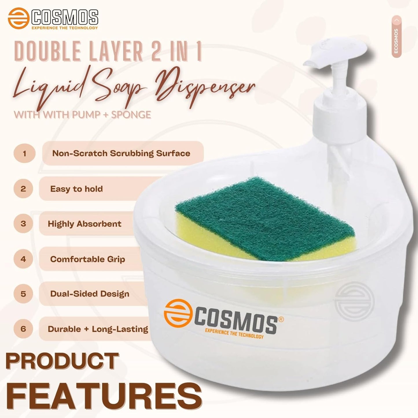E-COSMOS Soap Dispenser Pump for Dishwasher (Multi-Colour)