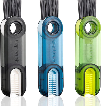 E-COSMOS 3 in 1 Cup Lid Gap Cleaning Brush Set, Multifunctional Insulation Bottle Cleaning Tools, Mutipurpose Tiny Silicone Cup Holder Cleaner, Home Kitchen Cleaning Kitchen Tools (1PC,Multicolor)