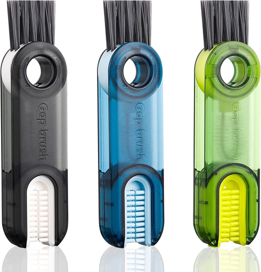 E-COSMOS 3 in 1 Cup Lid Gap Cleaning Brush Set, Multifunctional Insulation Bottle Cleaning Tools, Mutipurpose Tiny Silicone Cup Holder Cleaner, Home Kitchen Cleaning Kitchen Tools (1PC,Multicolor)
