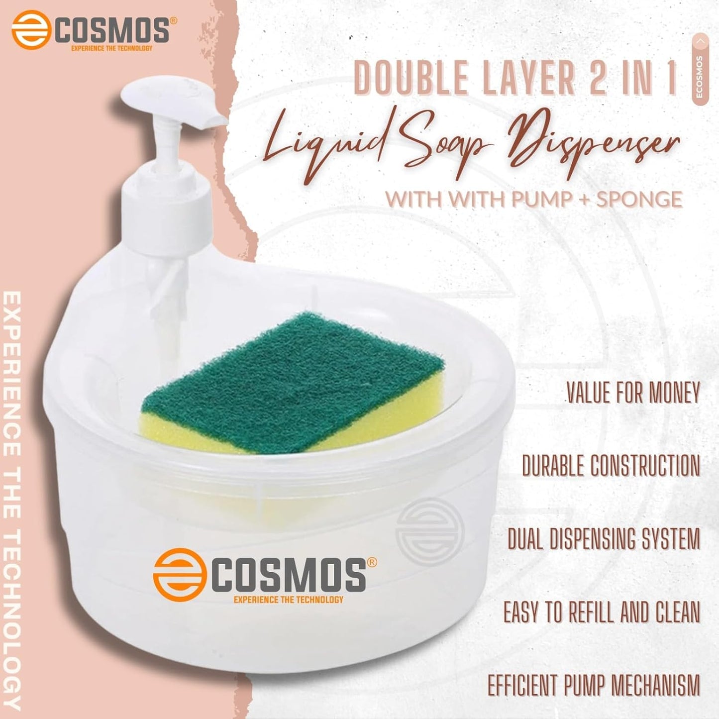 E-COSMOS Soap Dispenser Pump for Dishwasher (Multi-Colour)