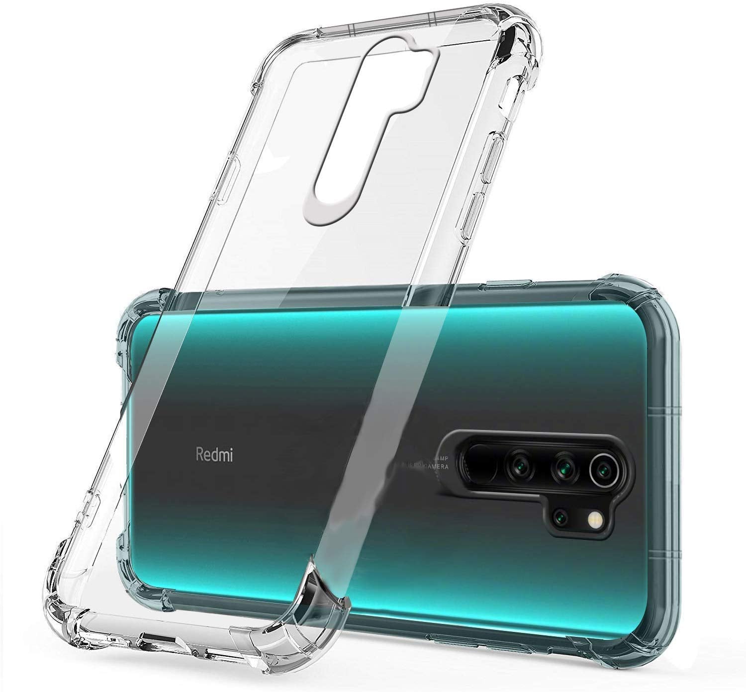 E-COSMOS for Redmi Note 8 Pro Case Cover Slim Crystal Clear Soft TPU Back Cover (Transparent)